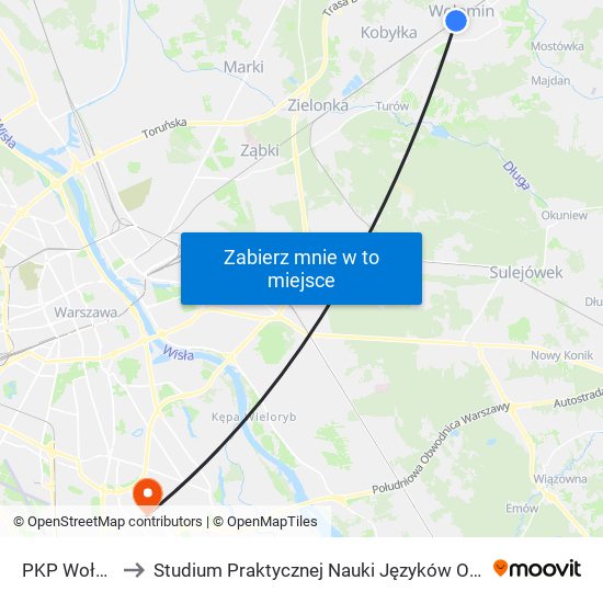 PKP Wołomin 01 to Studium Praktycznej Nauki Języków Obcych (SPNJO) SGGW map