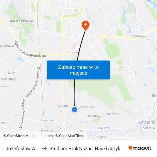 Józefosław Aleja Bzów to Studium Praktycznej Nauki Języków Obcych (SPNJO) SGGW map