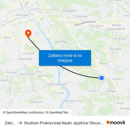 Zabieżki to Studium Praktycznej Nauki Języków Obcych (SPNJO) SGGW map