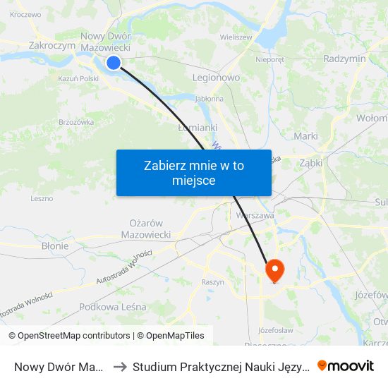 Nowy Dwór Mazowiecki Morawicza to Studium Praktycznej Nauki Języków Obcych (SPNJO) SGGW map