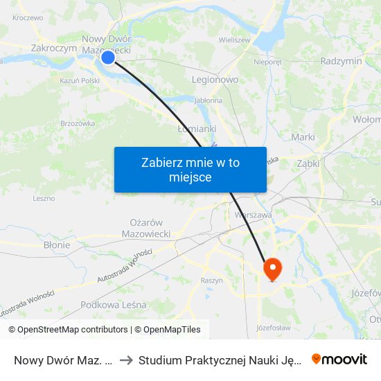 Nowy Dwór Maz. Paderewskiego 01 to Studium Praktycznej Nauki Języków Obcych (SPNJO) SGGW map