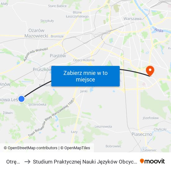 Otrębusy to Studium Praktycznej Nauki Języków Obcych (SPNJO) SGGW map