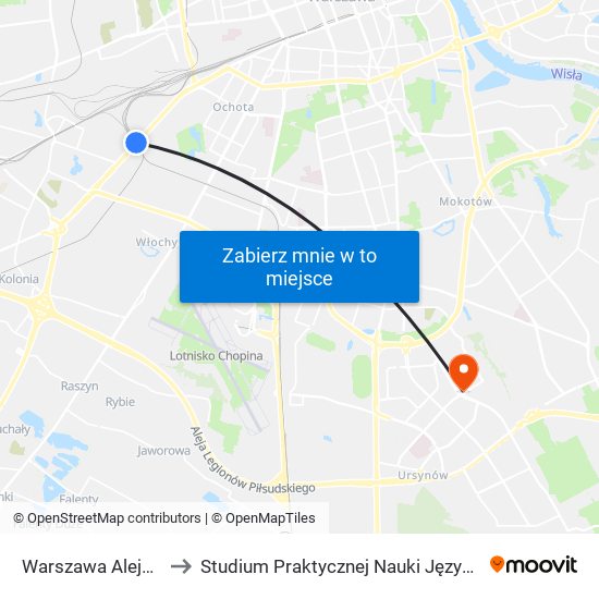 Warszawa Aleje Jerozolimskie to Studium Praktycznej Nauki Języków Obcych (SPNJO) SGGW map