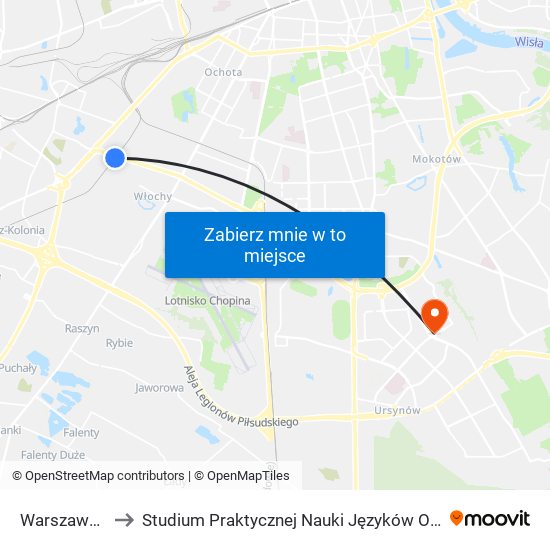 Warszawa Raków to Studium Praktycznej Nauki Języków Obcych (SPNJO) SGGW map