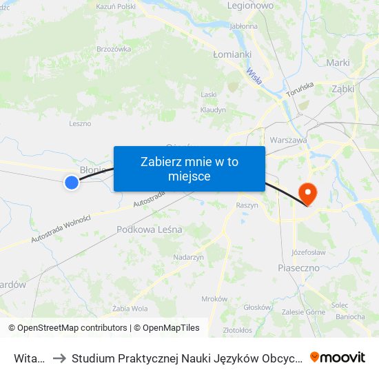 Witanów to Studium Praktycznej Nauki Języków Obcych (SPNJO) SGGW map