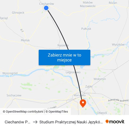 Ciechanów Przemysłowy to Studium Praktycznej Nauki Języków Obcych (SPNJO) SGGW map