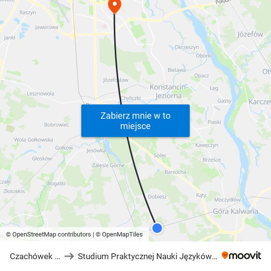 Czachówek Wschodni to Studium Praktycznej Nauki Języków Obcych (SPNJO) SGGW map