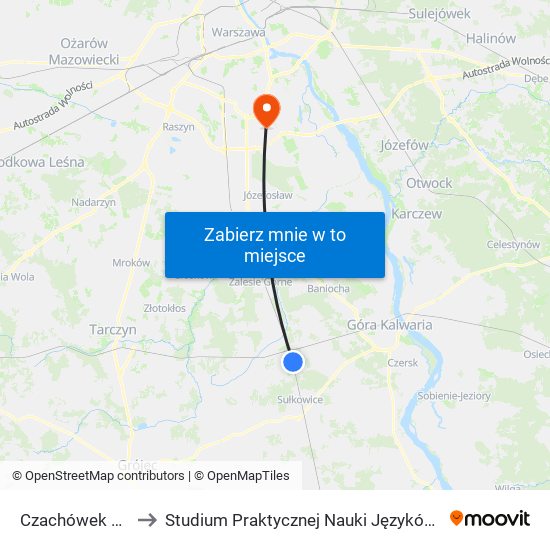 Czachówek Południowy to Studium Praktycznej Nauki Języków Obcych (SPNJO) SGGW map