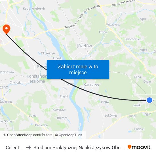 Celestynów to Studium Praktycznej Nauki Języków Obcych (SPNJO) SGGW map