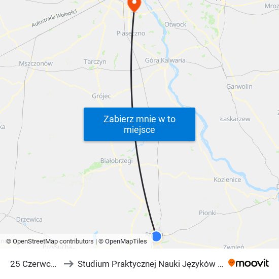 25 Czerwca / Struga to Studium Praktycznej Nauki Języków Obcych (SPNJO) SGGW map