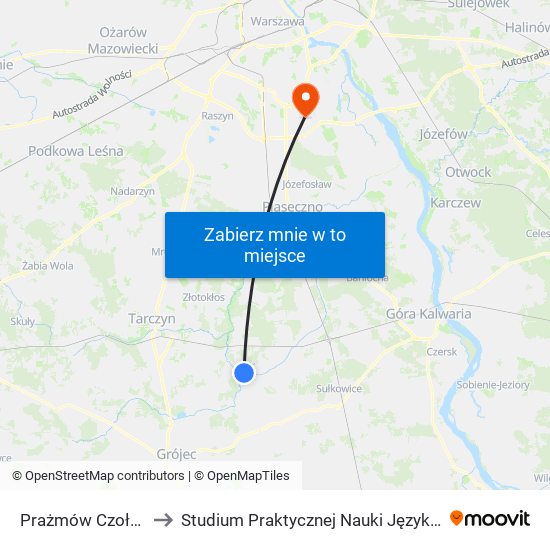 Prażmów Czołchańskiego 01 to Studium Praktycznej Nauki Języków Obcych (SPNJO) SGGW map