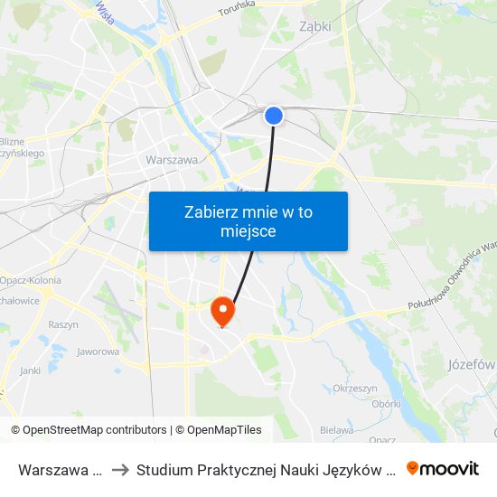 Warszawa Grochów to Studium Praktycznej Nauki Języków Obcych (SPNJO) SGGW map