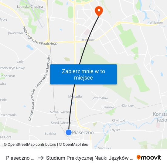 Piaseczno Pawia 02 to Studium Praktycznej Nauki Języków Obcych (SPNJO) SGGW map