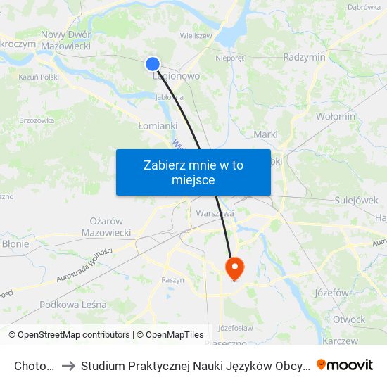 Chotomów to Studium Praktycznej Nauki Języków Obcych (SPNJO) SGGW map