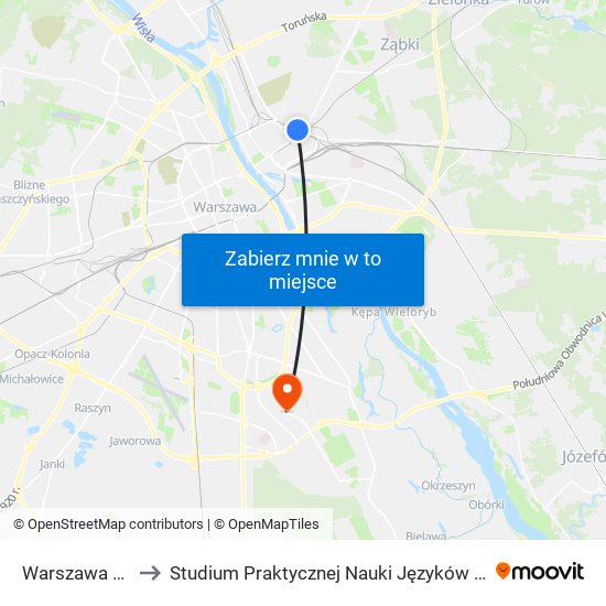 Warszawa Targówek to Studium Praktycznej Nauki Języków Obcych (SPNJO) SGGW map