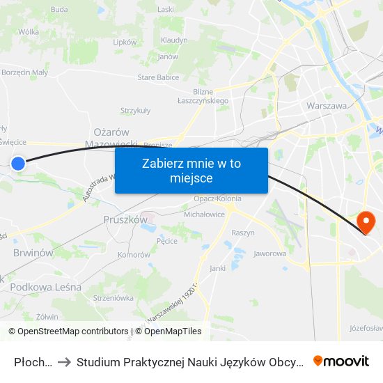 Płochocin to Studium Praktycznej Nauki Języków Obcych (SPNJO) SGGW map