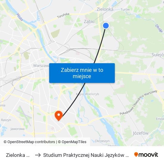 Zielonka Bankowa to Studium Praktycznej Nauki Języków Obcych (SPNJO) SGGW map