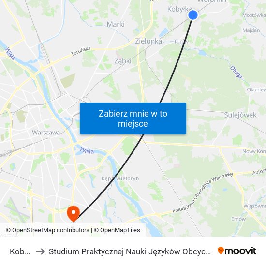 Kobyłka to Studium Praktycznej Nauki Języków Obcych (SPNJO) SGGW map