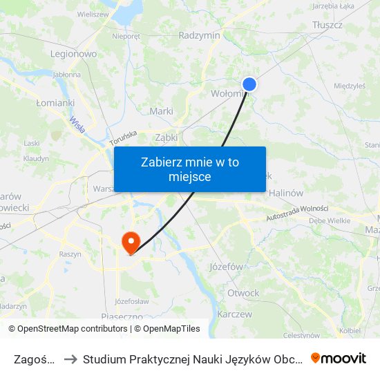 Zagościniec to Studium Praktycznej Nauki Języków Obcych (SPNJO) SGGW map