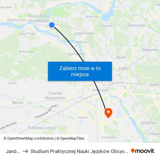 Janówek to Studium Praktycznej Nauki Języków Obcych (SPNJO) SGGW map