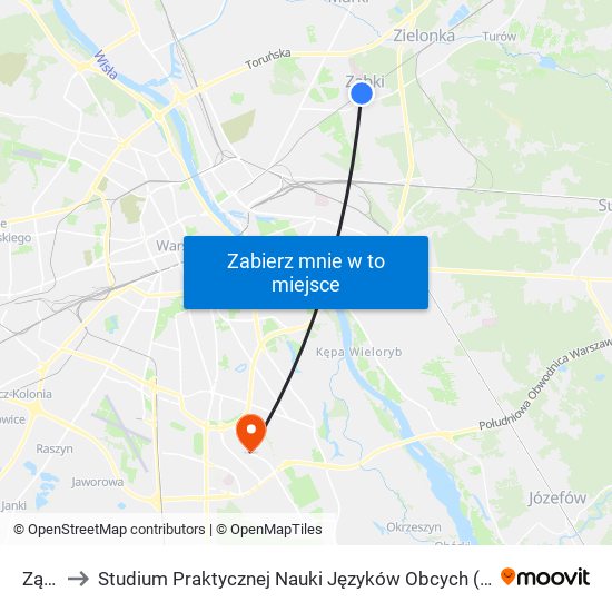 Ząbki to Studium Praktycznej Nauki Języków Obcych (SPNJO) SGGW map