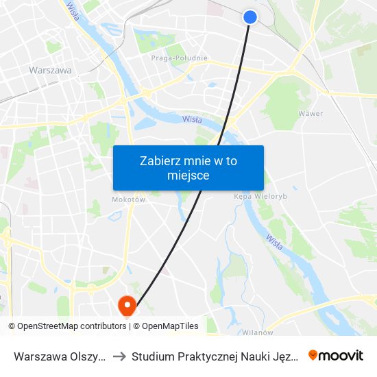 Warszawa Olszynka Grochowska to Studium Praktycznej Nauki Języków Obcych (SPNJO) SGGW map