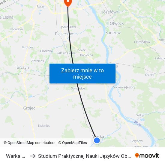 Warka Miasto to Studium Praktycznej Nauki Języków Obcych (SPNJO) SGGW map