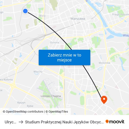 Ulrychów to Studium Praktycznej Nauki Języków Obcych (SPNJO) SGGW map