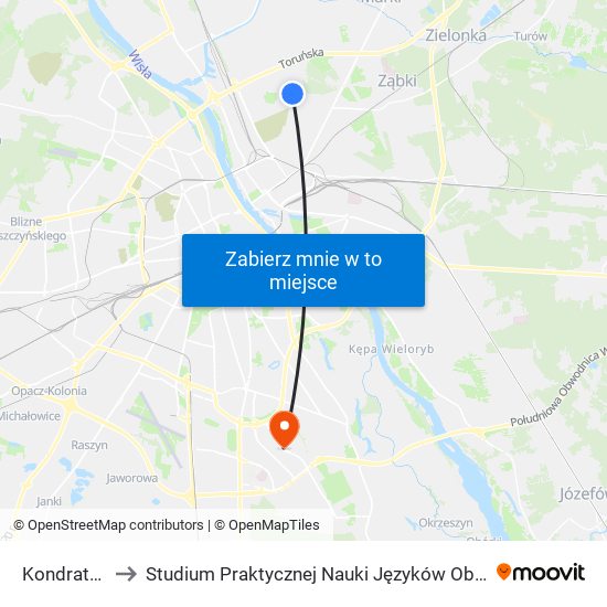 Kondratowicza to Studium Praktycznej Nauki Języków Obcych (SPNJO) SGGW map