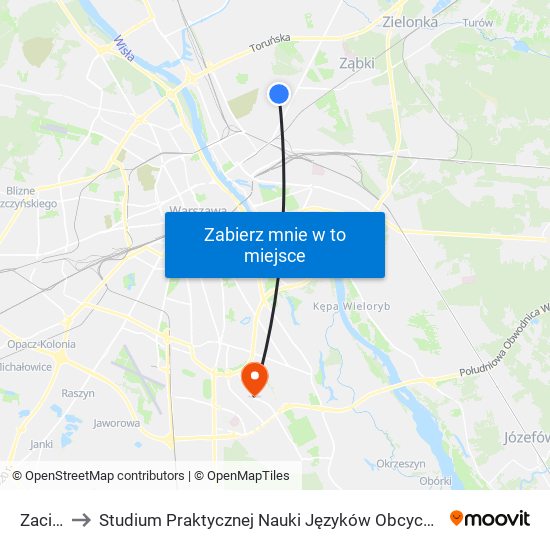 Zacisze to Studium Praktycznej Nauki Języków Obcych (SPNJO) SGGW map