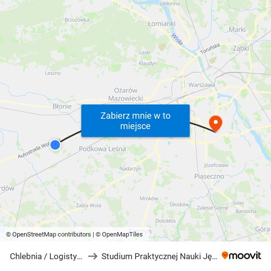 Chlebnia / Logistyczna / Raben (Nż) to Studium Praktycznej Nauki Języków Obcych (SPNJO) SGGW map