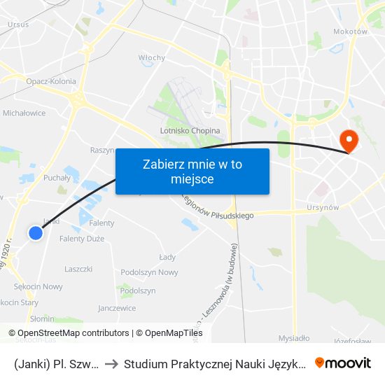 (Janki) Pl. Szwedzki 02 (Nż) to Studium Praktycznej Nauki Języków Obcych (SPNJO) SGGW map