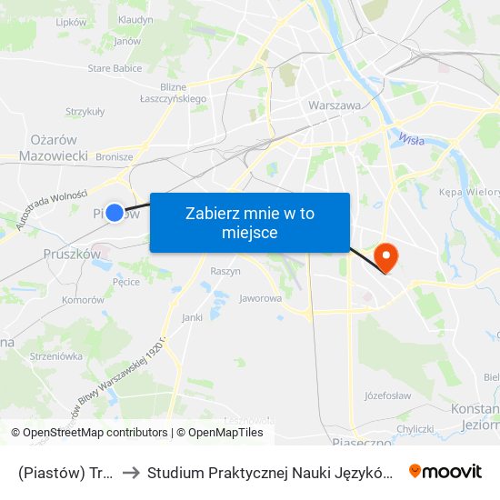 (Piastów) Traugutta 02 to Studium Praktycznej Nauki Języków Obcych (SPNJO) SGGW map