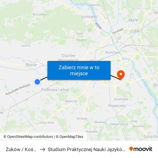 Żuków / Kościół 02 (Nż) to Studium Praktycznej Nauki Języków Obcych (SPNJO) SGGW map