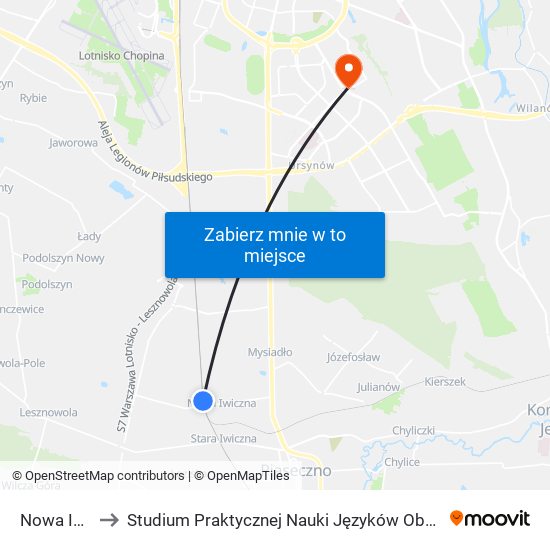 Nowa Iwiczna to Studium Praktycznej Nauki Języków Obcych (SPNJO) SGGW map