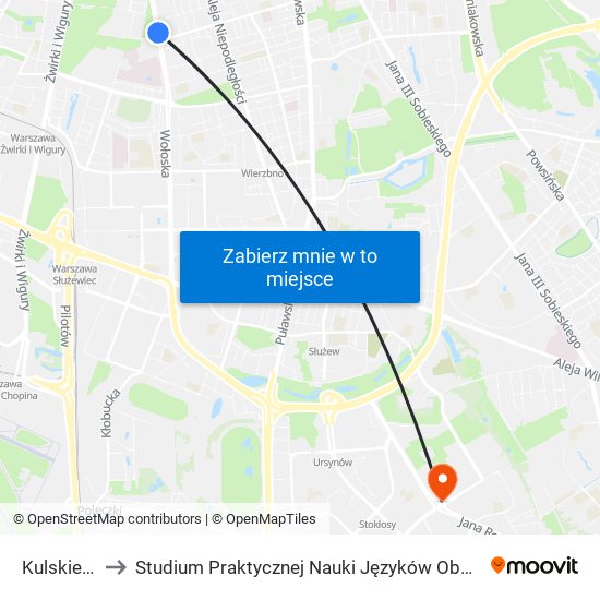 Kulskiego 04 to Studium Praktycznej Nauki Języków Obcych (SPNJO) SGGW map