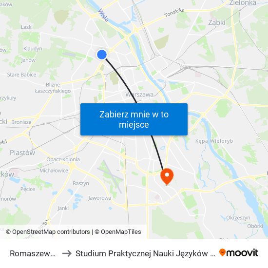 Romaszewskiego 03 to Studium Praktycznej Nauki Języków Obcych (SPNJO) SGGW map