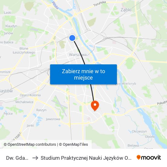 Dw. Gdański 08 to Studium Praktycznej Nauki Języków Obcych (SPNJO) SGGW map