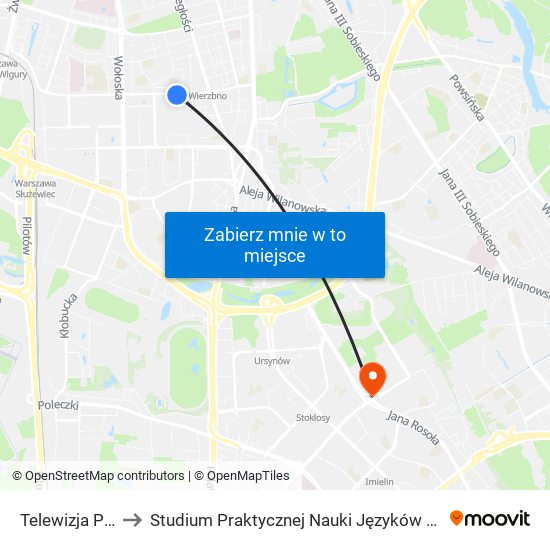 Telewizja Polska 03 to Studium Praktycznej Nauki Języków Obcych (SPNJO) SGGW map