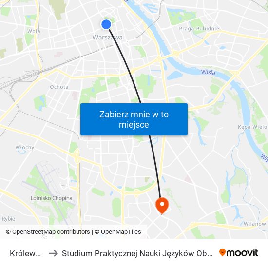 Królewska 06 to Studium Praktycznej Nauki Języków Obcych (SPNJO) SGGW map