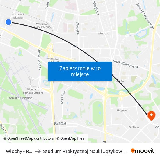 Włochy-Ratusz to Studium Praktycznej Nauki Języków Obcych (SPNJO) SGGW map