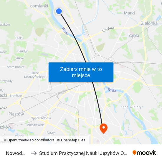 Nowodwory to Studium Praktycznej Nauki Języków Obcych (SPNJO) SGGW map