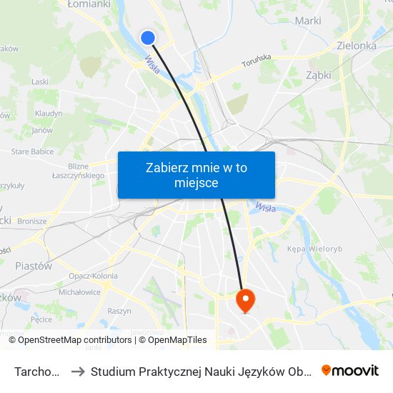 Tarchomin 02 to Studium Praktycznej Nauki Języków Obcych (SPNJO) SGGW map