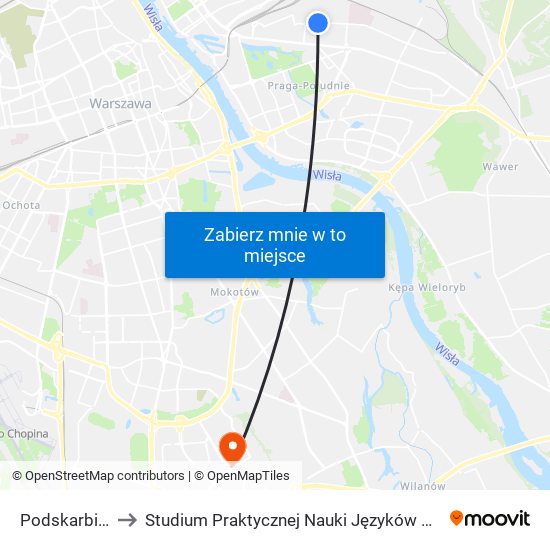 Podskarbińska 02 to Studium Praktycznej Nauki Języków Obcych (SPNJO) SGGW map