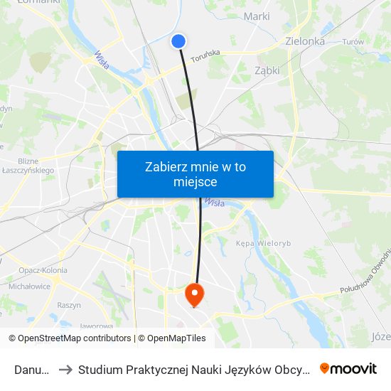 Danusi 01 to Studium Praktycznej Nauki Języków Obcych (SPNJO) SGGW map