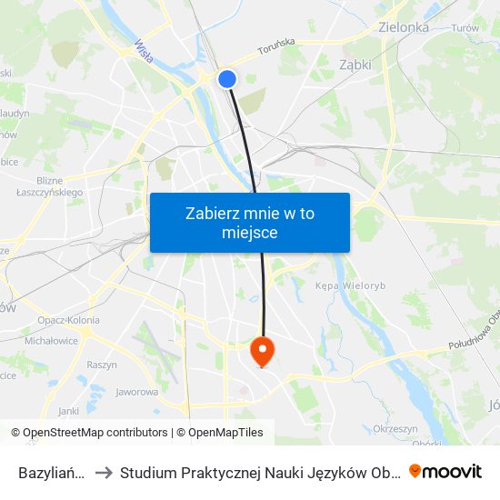 Bazyliańska to Studium Praktycznej Nauki Języków Obcych (SPNJO) SGGW map