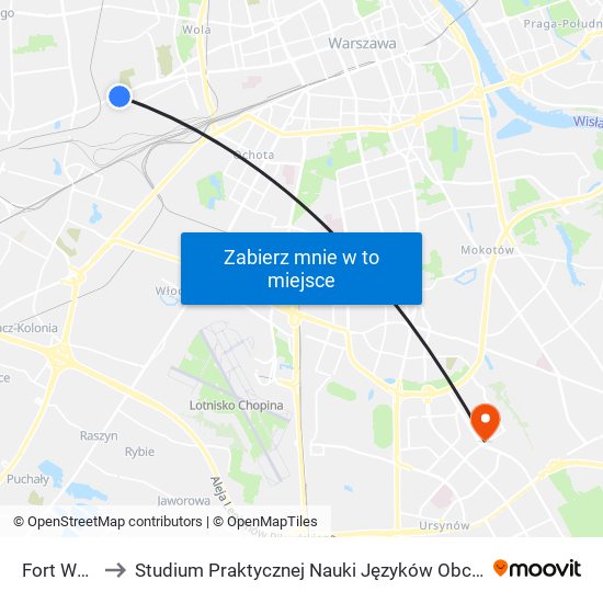 Fort Wola 01 to Studium Praktycznej Nauki Języków Obcych (SPNJO) SGGW map