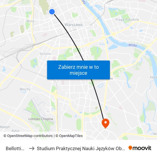 Bellottiego to Studium Praktycznej Nauki Języków Obcych (SPNJO) SGGW map