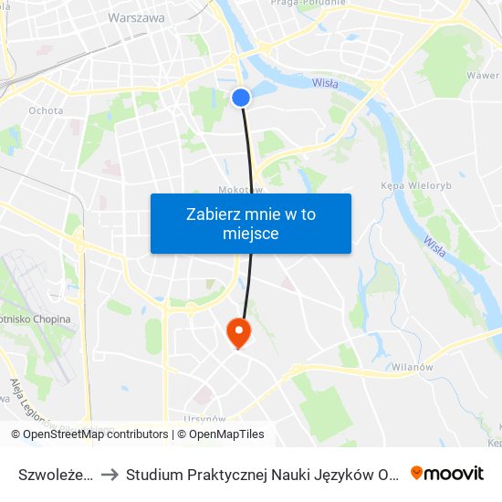 Szwoleżerów 01 to Studium Praktycznej Nauki Języków Obcych (SPNJO) SGGW map