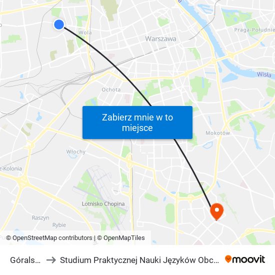 Góralska to Studium Praktycznej Nauki Języków Obcych (SPNJO) SGGW map